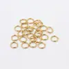 Aço Titânio Aço Inoxidável Banhado a Ouro 18K Anel Aberto de Ouro 18K Anel de Conexão que Preserva a Cor Anel Pequeno Acessórios para Pulseira Colar DIY