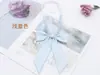 Corbata de Moño Larga Diagonal de Cuadrícula de Cubo Mágico al por Mayor en Stock para Mujer, Accesorio de Traje de Marinero Estilo Coreano, Corbata de Moño Jk Estilo Universitario