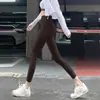 Calças esportivas de corrida para mulheres que levantam o quadril, achatam o abdômen, para uso externo, leggings fitness respiráveis, calças de ioga para treinamento de Pilates, calças tubarão
