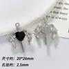 Colgante de Corazón con Alas y Cruz Estilo Gótico Oscuro, Materiales para Pulsera y Collar DIY Hechos a Mano