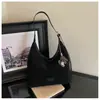Bolso de hombro de tela cepillada de comercio exterior, moderno y popular, para mujer, nuevo bolso tote de gran capacidad para el día a día, bolso cruzado versátil