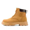 Botas de Otoño e Invierno para Mujer, Botas Altas de Moda Estilo Británico Retro de Trabajo para Motociclista, Botas de Ruibarbo de Suela Gruesa, Botines