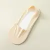 Calcetines de tobillo invisibles de seda helada de corte bajo, doble cara, base de algodón, para mujer, verano, transfronterizos, con silicona