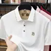 Camiseta estampada de manga corta antibacteriana 7A transfronteriza, polo de moda business casual para hombres de mediana edad, top versátil de manga corta