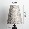 Pantalla de Lino Plisado Pastoral Floral Retro para Lámpara de Piso Colgante de Mesita de Noche de Dormitorio Hotel Accesorios