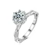 Anillo Princesa Rosa de Moissanita en Plata de Ley S925 Lujo Accesible Ramo de Dedos de Gama Alta Anillo para Mujer Joyería Transfronteriza Europea y Americana