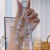 Cadena para Teléfono Móvil Ins Mariposa Corta Cristal Cadena Colgante Hecha a Mano con Cuentas Pulsera Pedrería Borla Portátil Anti-pérdida Adornos Colgantes