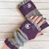 Guantes de Punto Cálidos y de Moda para Mujer de Otoño e Invierno, Guantes Cálidos para Exteriores de Medio Dedo con Hilo Acrílico y Diseño de Bloques de Color, Transfronterizo