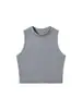 Camisola de Color Sólido para Mujer, Camiseta sin Mangas, Cuello Redondo, Nuevo Estilo 2026, Ropa Exterior, Crop Top, Verano