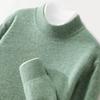 Suéter de cachemira de montaña para hombre, otoño e invierno, nuevo, cuello alto medio, grueso, de punto de color sólido, camisa informal de negocios con base de lana