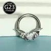 Anel de Septo Nariz Morcego Mais Vendido da Amazon Clipe de Nariz F136 Titânio Coração Zircônia Brinco de Osso do Ouvido Joia em Estoque