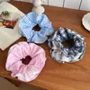 Goma para el pelo estilo coreano para mujer, Diadema a cuadros de doble capa fresca y sencilla, Accesorio para moño de tela de encaje estilo perezoso