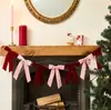 Decoraciones de Lazos de Terciopelo Transfronterizos para Navidad, Bodas y Fiestas Navideñas, Guirnaldas de Lazos Rosas al por Mayor