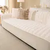 Cojín de sofá de felpa de piel de conejo de invierno, cojín de asiento engrosado, funda de sofá de cuero antideslizante, estilo nórdico simple de invierno, antideslizante y resistente a la suciedad