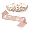Nueva Corona de Fiesta de Cumpleaños Banda para el Hombro Cinta de Reina Set Accesorios para el Cabello de Reina para Niña Tocado En Stock
