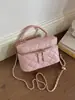 Bolso Nuevo para Mujer Primavera y Verano 2023, Bolso de Cadena Dulce con Rombos, Bolso de Mano Versátil de Color Sólido, Bolso Cuadrado Mini, Bolso Cruzado