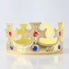 Coroa de Tecido Rei Diadema Adereços Decorativos Tiara de Príncipe Dourada Chapéu de Fantasia Infantil Coroa Cruzada