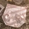 Calcinha feminina de cintura alta, com efeito 3D de levantamento de quadril, cor sólida, brilhante, em estoque, cor Morandi, sem costura, com efeito de contração abdominal, para quadril, atacado