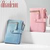 Moda Cartera Corta Pequeña Nueva 2023 Multifunción Cartera de Mujer Cuero PU Cierre de Cremallera Plegable Monedero