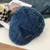 Gorra de Béisbol Lavada de Mezclilla Retro Coreana para Primavera y Otoño para Mujer, Boina de Moda Diaria, Circunferencia de Cabeza Grande, Sombrero de Gama Alta