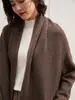 Cárdigan de Punto de Cachemira con Cuello en V para Mujer, Otoño e Invierno, de Longitud Media, sin Botones, con Bolsillo, Holgado, Estilizador, Estilo Casual