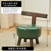 Taburete Bajo de Madera Maciza Taburete para Sofá de Sala de Estar Banco Pequeño para el Hogar Taburete para Mesa de Café Taburete al Pie de la Cama Taburete para Cambiar Zapatos Silla Pequeña Giratoria
