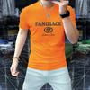 Nueva camiseta de manga corta de algodón mercerizado para primavera y verano, con cuello redondo en relieve tridimensional, ajustada, de alta gama, cómoda, atractiva, transpirable, tendencia para hombres.