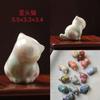 Sándalo Lacado Pintado Gatito Lindo Artesanía de Madera Artesanías Piezas de Mano Hogar Oficina Talla en Madera Adornos