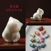 Sándalo Lacado Pintado Gatito Lindo Artesanía de Madera Artesanías Piezas de Mano Hogar Oficina Talla en Madera Adornos