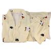 Pijama Feminino Primavera e Outono Novo Algodão Nuvem Amarelo Branco Cachorro Dachshund Manga Longa Calça Cardigan Roupa de Casa conjunto Roupa Externa