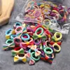 Anillo de toalla color caramelo anillo para el pelo de lazo infantil 2022 nuevo color de comercio exterior bola de pelo cuerda para la cabeza banda de goma para niña