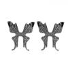Pendientes de mariposa líquidos sencillos de estilo europeo y americano para mujer, diseño de nicho de moda, pendientes asimétricos con alas de mariposa.