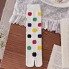 Calcetines Retro Japoneses de Lunares Grandes Coloridos con Dedos Divididos Otoño Nuevo Algodón Color Bloque Coreano Calcetines de Dos Dedos de Media Pantorrilla Sin Costuras