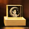 Luz de Noche Clásica de Gama Alta Creativa Transfronteriza de Nicho Forma de Nube Cubo Pequeño Adorno Artesanal de Cristal para Escritorio