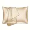 Funda de almohada de satén imitación seda transfronteriza color sólido cojín funda de almohada con tacto de seda helada funda de almohada individual de satén funda para núcleo de almohada de seda