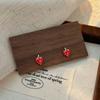 Pendientes de gota de aceite de fresa de plata esterlina S925 de Suheng Corea del Sur, exquisitos y lindos pendientes con agujeros para las orejas para mujer