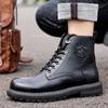 Botas Martin hombre 2024 otoño e invierno forradas de polar negro de caña alta de cuero calzado de moda ayuda a guapo botines cortos hombre una generación de pelo