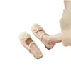 Zapatos de salón bajos de punta redonda estilo francés para mujer, nueva moda 2026, adecuados para uso en exteriores, estilo de hadas, para combinar con faldas, zapatos Mary Jane con lazo