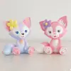 Cabelo liso de fábrica mini boneca de gesso pintada base branca atacado feito à mão DIY pintado com cores urso de mochila 3D tridimensional
