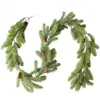 Guirnalda Artificial de Agujas de Pino Navideño Verde para Fiestas Navideñas, Banquetes de Boda, Decoración del Hogar, Decoraciones para Colgar en Ventanas y Escaleras