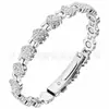 Pulseira Magnética Cravejada de Diamantes Ouro Rosa para Mulheres, Pulseira Ajustável, Pulseira de Bronze Ouro Rosa Temática de Amor para Casais Atacado