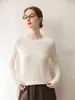 Suéter de cachemira de cuello redondo listo para usar de primera línea para mujer, estilo simple, nueva llegada de otoño, suéter de punto tipo pullover holgado para usar como capa base