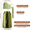 Garrafa Spray de Óleo de Vidro para Uso na Cozinha, Design Integrado de Spray e Despejo, Sem Gotejamento, Controle Preciso de Óleo, Garrafa de Óleo Tipo Pressão