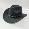 Chapéu Alto Preto Retrô, Chapéu de Cowboy Ocidental Unissex com Acessórios de Cabeça de Vaca, Chapéu de Jazz Estilo Étnico