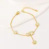 Pulseira Minimalista com Borla de Concha Branca Aço Inoxidável Luxo Leve Alta Qualidade Flor Pulseira Design de Nicho Joias Femininas