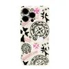 Funda de Silicona Brillante Cro Pintada de Marca de Moda Adecuada para iPhone 16 Pro Max, iPhone 18 y iPhone 14 con Tacto Premium