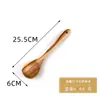Juego de espátulas de madera mango largo espátula para sartén antiadherente teca remover pala para sartén de cocina ensalada arroz sopa colador utensilios de cocina al por mayor