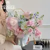 Cubo para Sujetar Tela de Cheongsam Florero Caja de Flores Flor Flor Ramo de Flores Cubo Plástico Impermeable Engrosado Poliéster Regalo