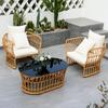 Sofá de exterior Villa, patio exterior, silla de ratán, muebles adecuados para balcón, ocio, sala de estar moderna y sencilla, mesa de centro de ratán