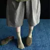 Calcetines Básicos de Color Sólido para Primavera y Otoño, Delgados y Transpirables, Sin Costuras, Calcetas Caídas, Versátiles para Ropa Exterior, Calcetines de Algodón de Media Pantorrilla Zhuji
